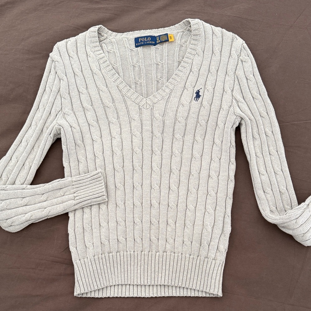 Polo by Ralph Lauren Women's Cream V-Neck Sweater